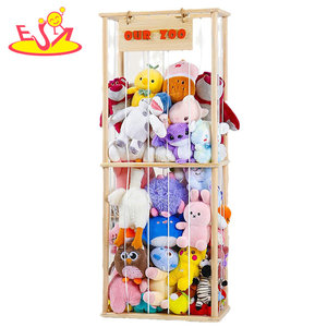 Bằng gỗ sở thú theo chủ đề đồ chơi sang trọng Tổ Chức-nhiều lớp Thú nhồi bông lưu trữ giá với "sở thú của chúng tôi" Dấu hiệu cho phòng trẻ em w08c406 - Product Image 3