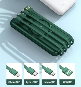 2022 yeni varış hızlı şarj QI kablosuz şarj 20000mAh <span class=keywords><strong>5</strong></span> in 1 kablosuz güç banka dahili kablo Smartphone için