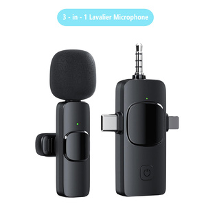 Chuyên nghiệp ve áo đa hướng 3 trong 1 USB-C giảm tiếng ồn mini không dây <span class=keywords><strong>Lavalier</strong></span> Micro <span class=keywords><strong>lavalier</strong></span> không dây Para - Product Image 2