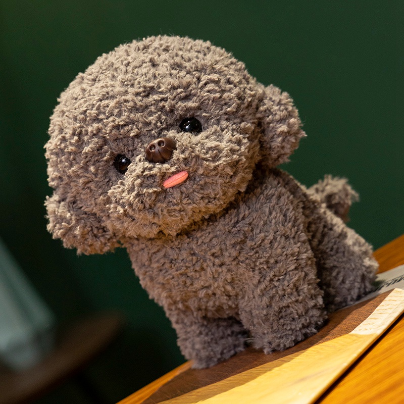 Simülatif dil oynak Bichon Frise peluş oyuncak çocuk günü hediyesi - Product Image 4