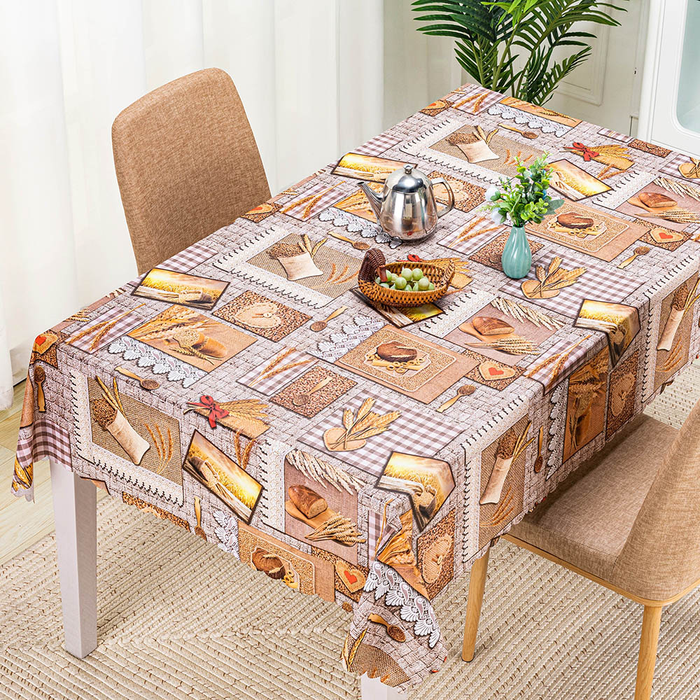 Pink Checked Plaid with Floral Edge Classic PVC Table Cover