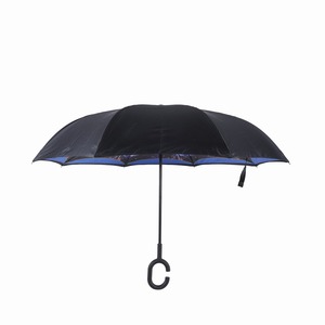 23英寸特殊图案雨伞豪华双层布艺雨伞特殊C手柄新款反向雨伞 - Product Image 3