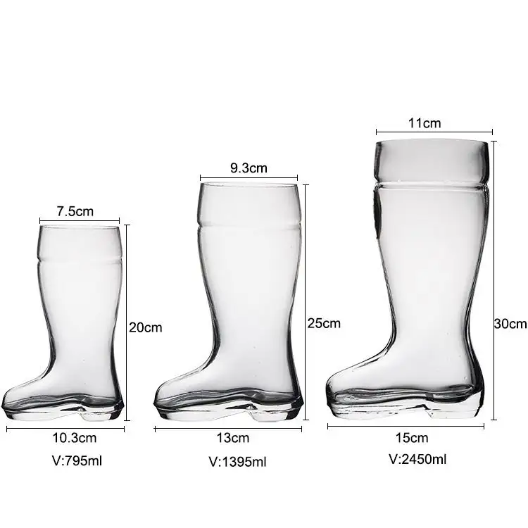 Taza de cristal con forma de bota para bebidas, vasos, botellas de cerveza, botella de vidrio con oscilación, 1 litro