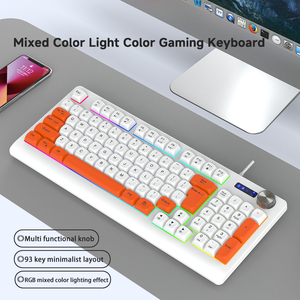 Factory Wholesale K93 Wired Knob RGB 93 <strong>Keys</strong> Mechanical Feel USB Type c <strong>Computer</strong> Gamer Gaming <strong>Keyboard</strong> - Product Image 5