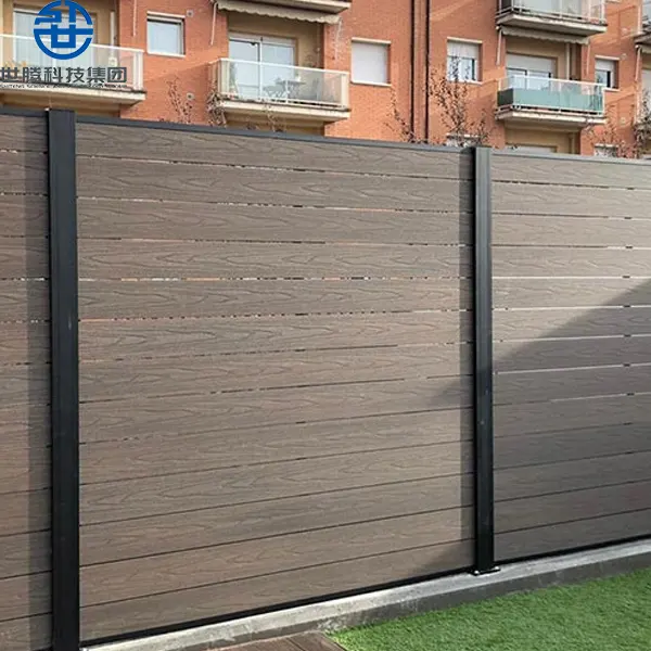 Diskon besar kualitas terbaik harga murah pagar privasi plastik kayu tahan air dan tahan api dikirimkan panel pagar komposit