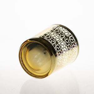 ขายส่งหรูหราปรับแต่งขวดแก้วลายนูนสีน้ําตาลเคลือบด้านสําหรับเทียน - Product Image 4