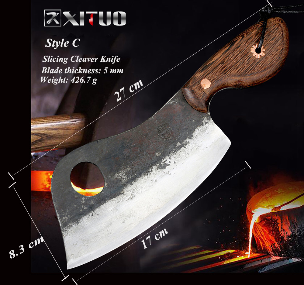 Couteau hachoir 170 mm en acier à haute teneur en carbone SG99004