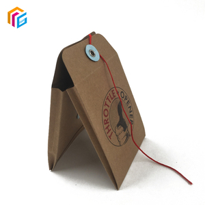 回收印刷定制标志棕色纸板纽扣牛皮纸信封，带棕色细绳 - Product Image 5