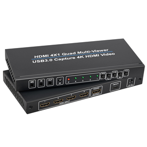 Hot Sale <strong>HDMI</strong> Quad <strong>Multi</strong>-Viewer 4x1 USB3.0 4K30Hz Video Capture with Seamless Switching 4-in-1-out IR Control 3D Support 10 Mode - Product Image 1