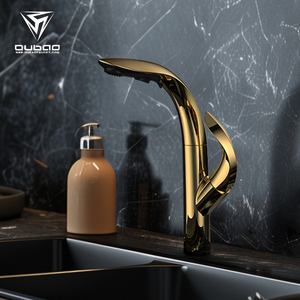 High End ชุบทองสเปรย์ CUPC NSF ก๊อกน้ำห้องครัวผสมกับดึงลงเครื่องพ่นสารเคมี - Product Image 4