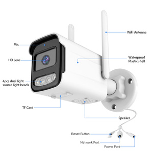 Warmes Licht Farbvideo Nachtsicht Eingebautes Mikrofon Audio 3MP CCTV IP Bullet Kamera - Product Image 2