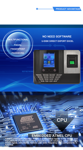 F3 huella dactilar biométrica y reconocimiento facial tiempo de asistencia grabación con TCP/IP - Product Image 5