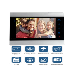 4 Wire Video Door Phone With Multiple Monitoring Units <strong>Audio</strong> Visual <strong>Intercom</strong> Entry <strong>System</strong> for House Villa - Product Image 2