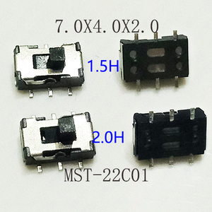 10個ミニスライドスイッチ7.0x4.0x2.0mmオンオン6ピンマイクロトグルスイッチ2P2T H = 1.5mm/2mm SMD MST-22C01 - Product Image 1