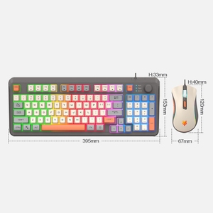Toptan K820 kablolu oyun mekanik duygu 94 tuşları klavye ve fare seti