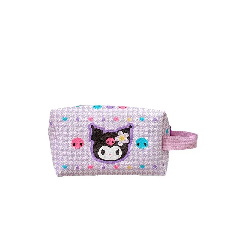 DHF891 Nueva llegada kawaii sanrioed gran capacidad Melody Kuromi PU bolsa de maquillaje anime bolsa de almacenamiento portátil al por mayor bolsa de cosméticos