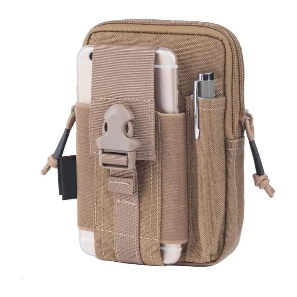 전술 Molle EDC 유틸리티 파우치 방수 야외 스포츠 허리 가방 물 병 휴대 전화 패니 팩 운동 파우치