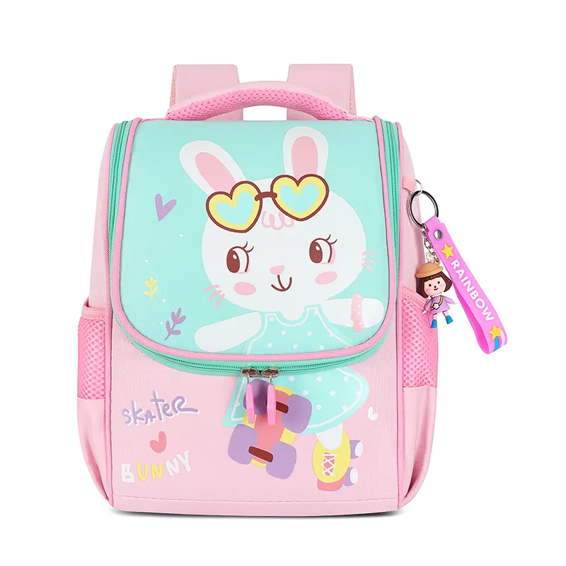 Лидер продаж, школьный рюкзак-книжка с милым принтом кролика, вместительный двухслойный Детский рюкзак для книг