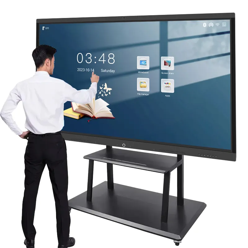 Painel interativo de quadro branco para smart TVs comerciais, painel inteligente inteligente para TVs inteligentes de 65/75/86 polegadas, LCD 4K, 65 polegadas e 65 polegadas