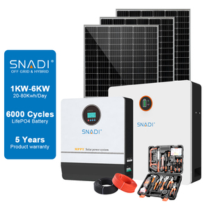 SNADI 3KW-10KW离网混合太阳能系统10KW混合太阳能系统家用太阳能电池板家用成套套件 - Product Image 1