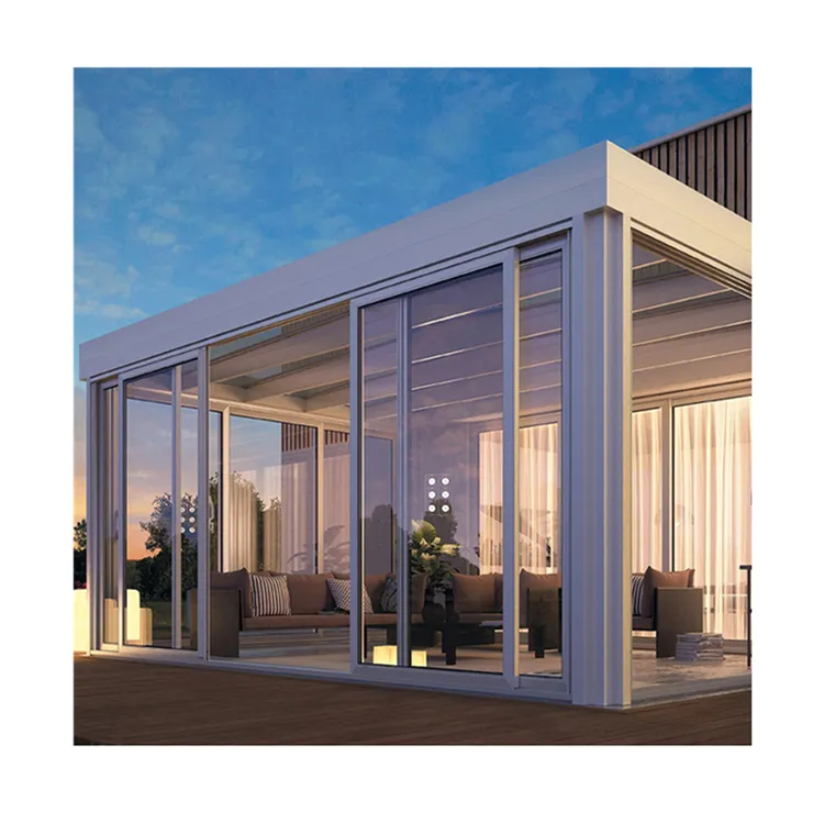 Sunroom-casa de jardín prefabricada, de último diseño, sala de sol con perfil de extrusión de aluminio
