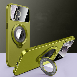 Magnetic Phone <strong>Case</strong> for iPhone 13 Pro Max <strong>Big</strong> View Camera Lens Matte <strong>PC</strong> Back Cover with Holder for iPhone 14 Pro - Product Image 4