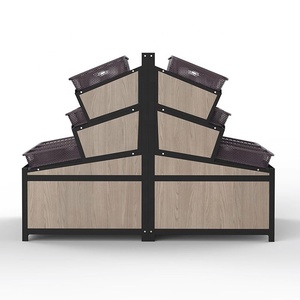 Hai mặt siêu thị Kệ trái cây và rau lưu trữ hiển thị đứng kệ với PP nhựa mây giỏ - Product Image 4