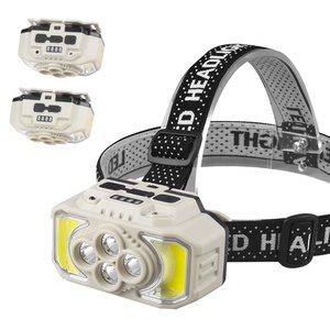 White &amp; Red <strong>Light</strong> Color Headlamp 500 Lumen Type C Rechargeable Head Torch <strong>Sensor</strong> <strong>Function</strong> With Power Display for Camping - Product Image 1