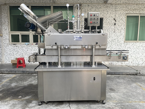 Mesin tutup botol kaca otomatis, mesin pemberi makan topi tutup aluminium otomatis