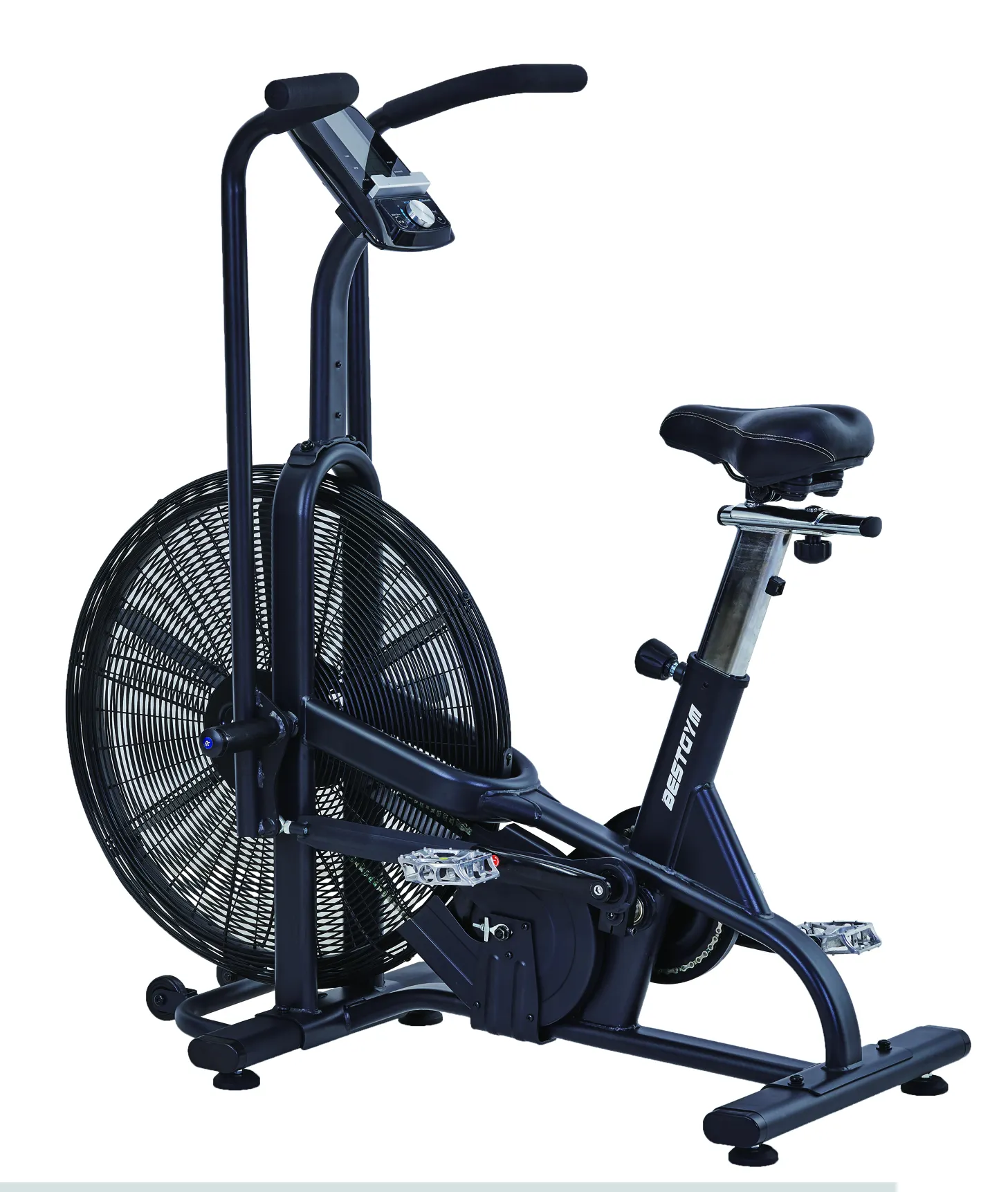 무제한의 저항과 장치 홀더를 가진 운동 공기 자전거, 팬 운동 자전거