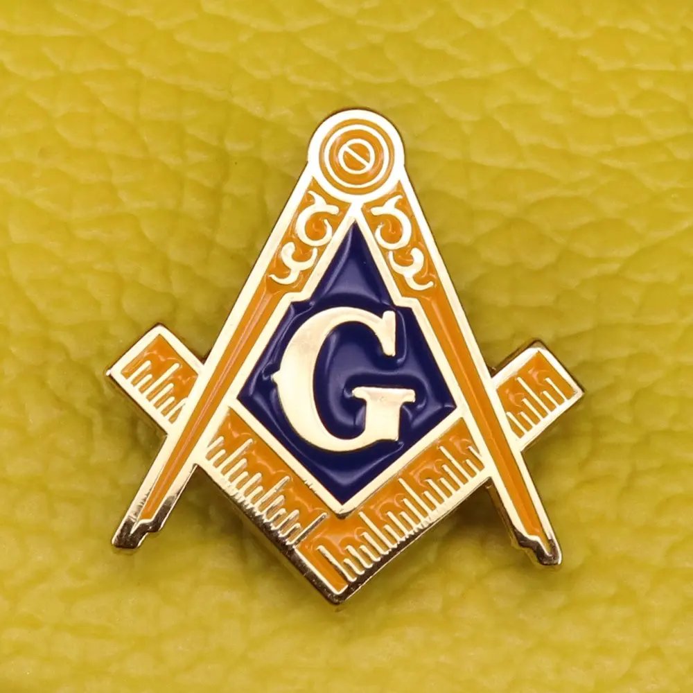 Badge de maçon en or, broche de maçon, épingle de revers