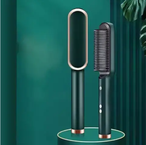 Straightening Brush Iron Hair Straightener Brush Hair with Nano Titanium Coating electric hot comb