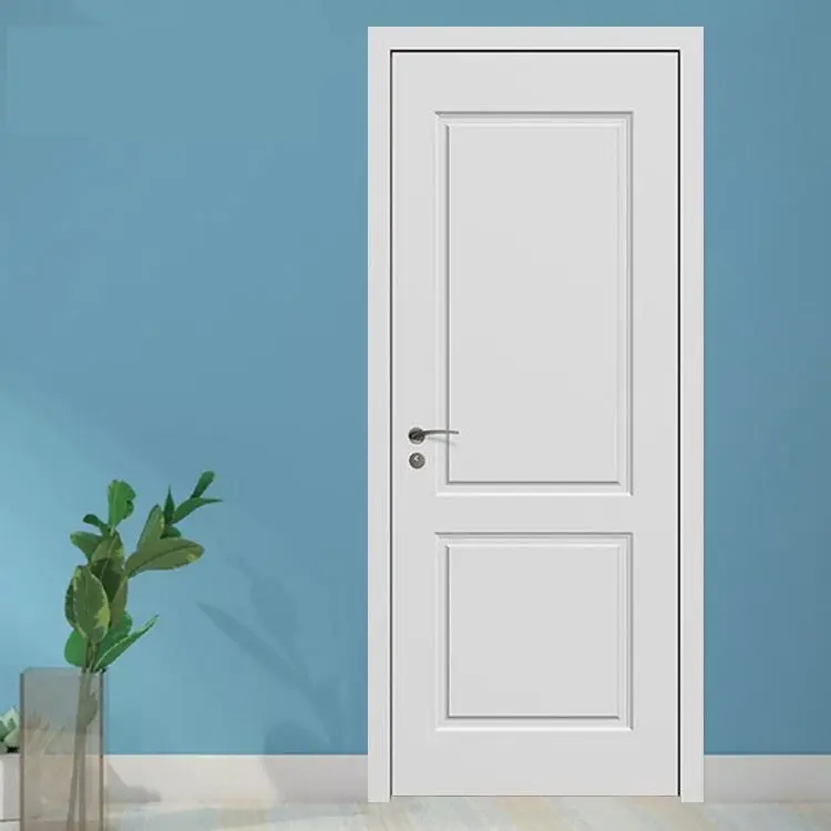 Simple lines wooden door designs mdf combined painting wood laminate door interior solid wood doors for houses