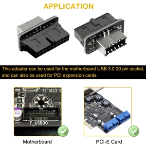 USB 3.1フロントパネルソケットキー-A Type-Eから3.0 20ピンヘッダーコンバータアダプターマザーボード19ピン垂直コネクタ - Product Image 6