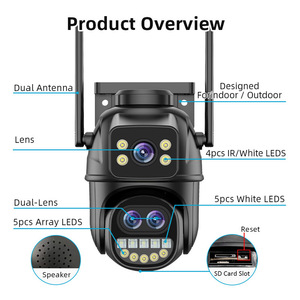 Cámara de vigilancia ICSEE 8MP Triple lente Wifi Ptz inalámbrica al aire libre Smart Home tarjeta de memoria CMOS Sensor cámara de seguridad de red - Product Image 6