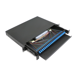 Panel de conexión de fibra óptica de tipo deslizante de 1U 24 48 puertos ODF de metal blanco y negro con conectividad de fibra de alta densidad SC LC SM MM - Product Image 3