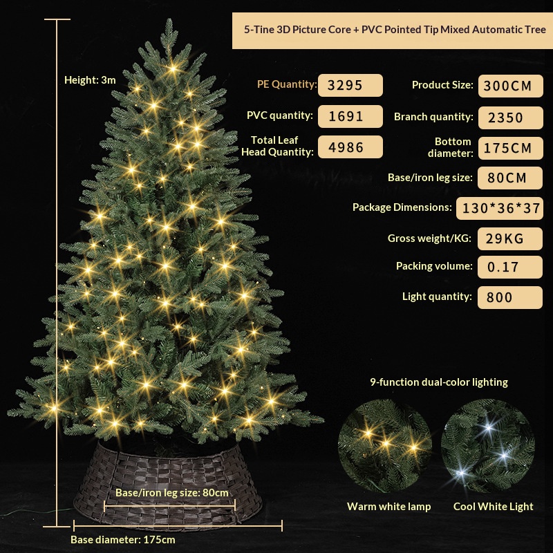 3 mètres, 2350 branches, 800 lumières