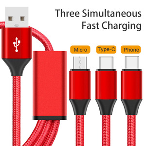 Hot Selling Multiple Universal 3in1 <strong>Charger</strong> <strong>One</strong> Usb Multi 3 in 1 Charging Data Usb Cable for Phone Micro Usb Type C - Product Image 3