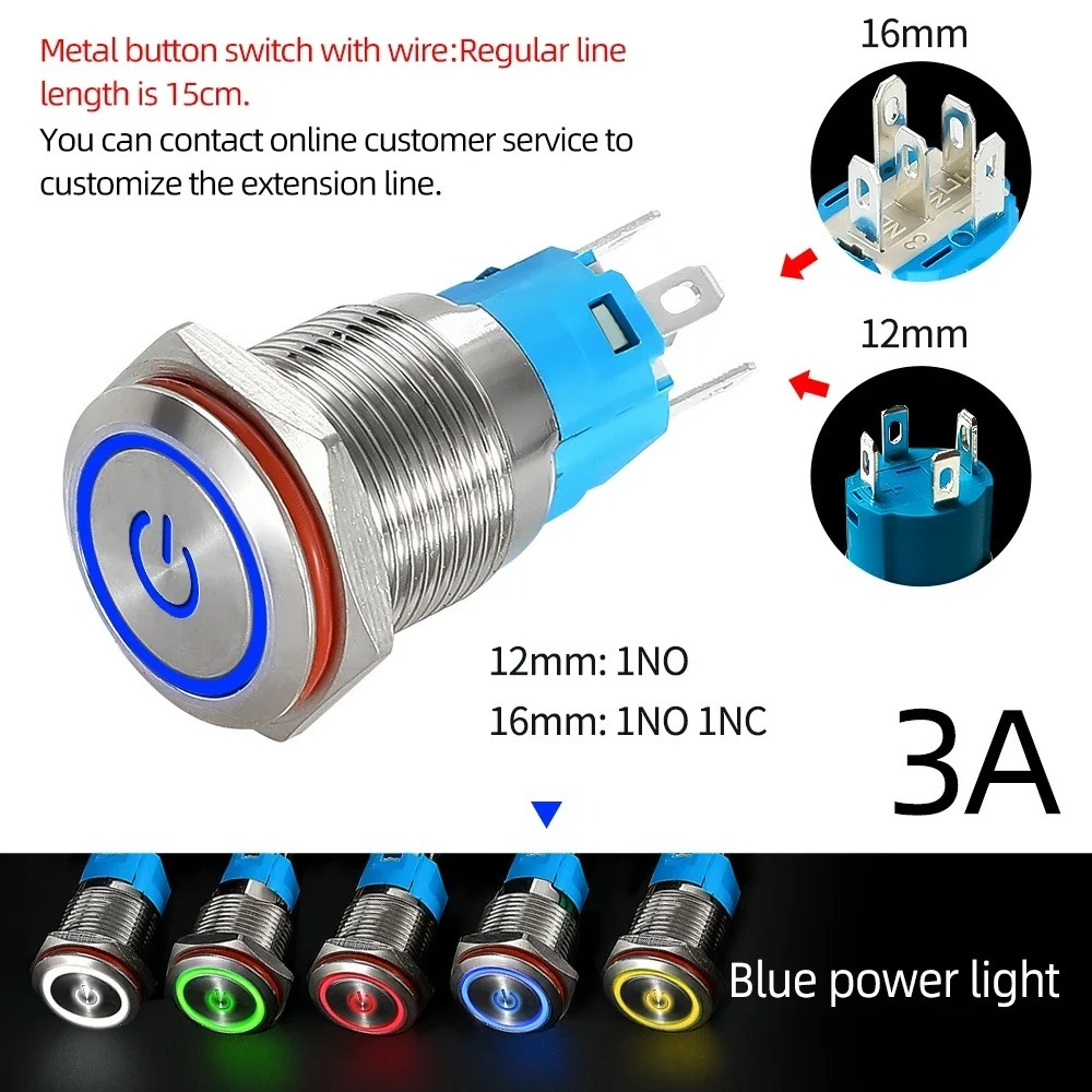 Luz azul del símbolo de encendido
