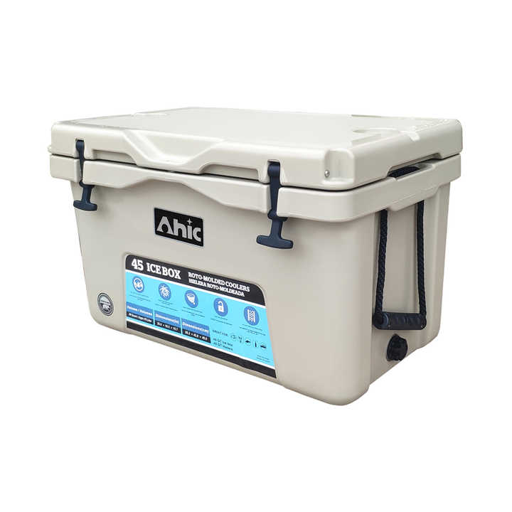 LLDPE Ice Chest Insulated Box Plastic 45L Fishing Food Hard Ice Cooler Box for Fishing