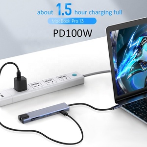 RJ45 7 in 1 usb c Hub tipi C Usb 3.1 7 Port Multiport Usb Hub Dp ekran portu Displayport Mst hub - Product Image 6