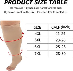 Geniş tıbbi sıkıştırma çorapları Pro Toeless açık ayak varis çorabı - Product Image 6