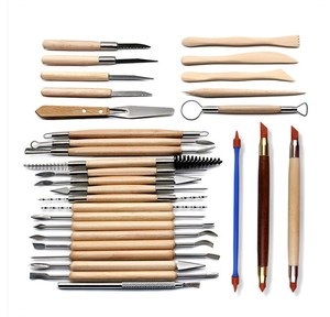 30 Cái Công Cụ Mô Hình Đất Sét Polymer Công Cụ Điêu Khắc Gốm Dụng Cụ Gốm Đục Với Túi Vải Cuộn Lên - Product Image 2