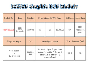 Düşük fiyat 12232 122 X32 Graphics tipi grafik LCD ekran modül ekran dayanıklı kullanım LCM - Product Image 2