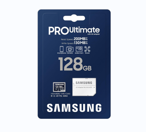 Samsung PRO Ultimate 64 ถึง 512GB microSDXC 200 MB/s 4K UHD UHS-I Class 10 U3 V30 A2 การ์ดหน่วยความจํา + อะแดปเตอร์ใช้งานร่วมกับ 2024 - Product Image 1