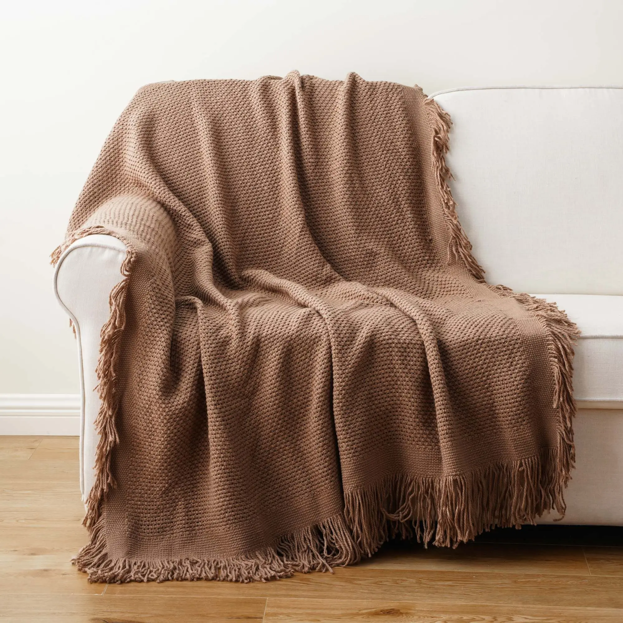 Cobertor de tricô para sofá, cobertor macio e aconchegante de malha de primavera, cobertor leve de tricô para fazenda pequena