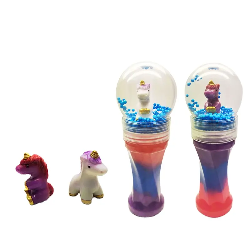 Liefde Plastic Verpakking Stressverlichting Niet-Giftige Crystal Noise Stopverf Eenhoorn Slijm Mix Speelgoed Voor Kinderen Geschenken
