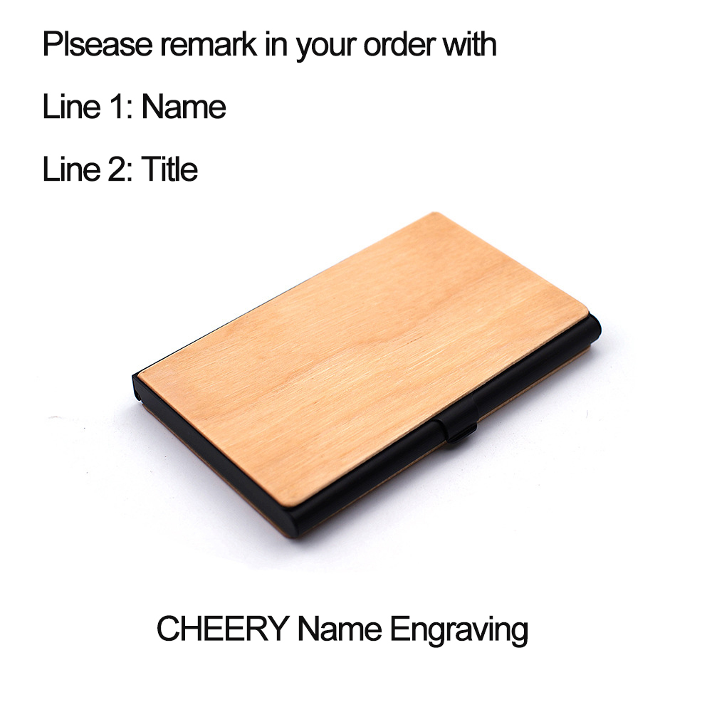 Madera de cerezo + caja negra + logotipo
