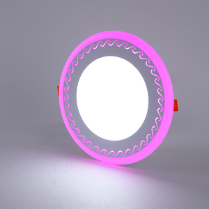 Sıcak satış 3 + 3w çift renk RGB tavan kare yuvarlak gömme ışık ac100-120v led panel kısılabilir lambalar - Product Image 1