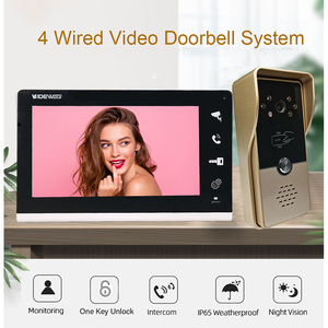 Videoportero de puerta de 4 cables, cámara impermeable IP65, 7 pulgadas, sistema de vídeo intercomunicador para seguridad del hogar, diseño más vendido - Product Image 2
